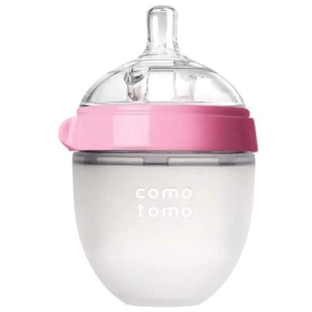 Comotomo Natural Feel Set - Single Pack Pink 5 oz Baby Bottle PLUS Extra Pac...