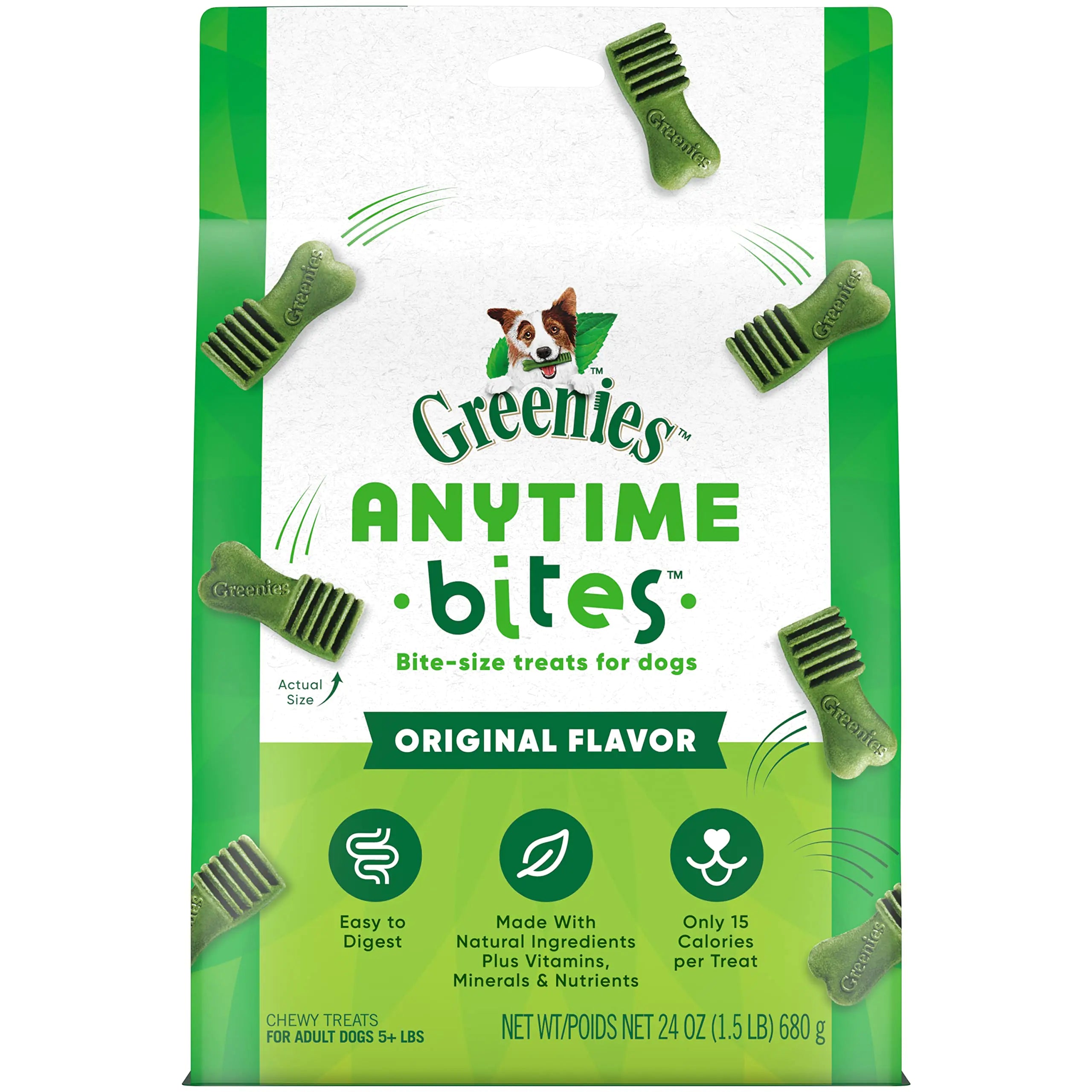 GREENIES ANYTIME BITES Dog Treats Original Flavor 24 oz. bag