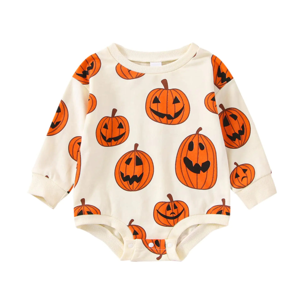 Baby Halloween Pumpkin Onesie Size 12-18 Months in Cream