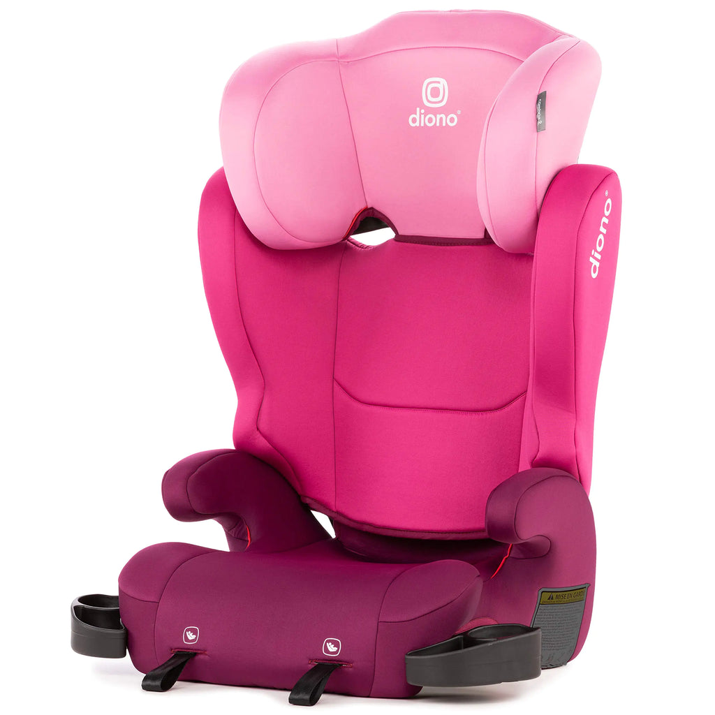 Diono Cambria 2 XL Dual Latch Connectors 2-in-1 Belt Positioning Booster Seat High-Back to Backless Booster with Space and Room to Grow 8 Years 1 Booster Seat Pink
