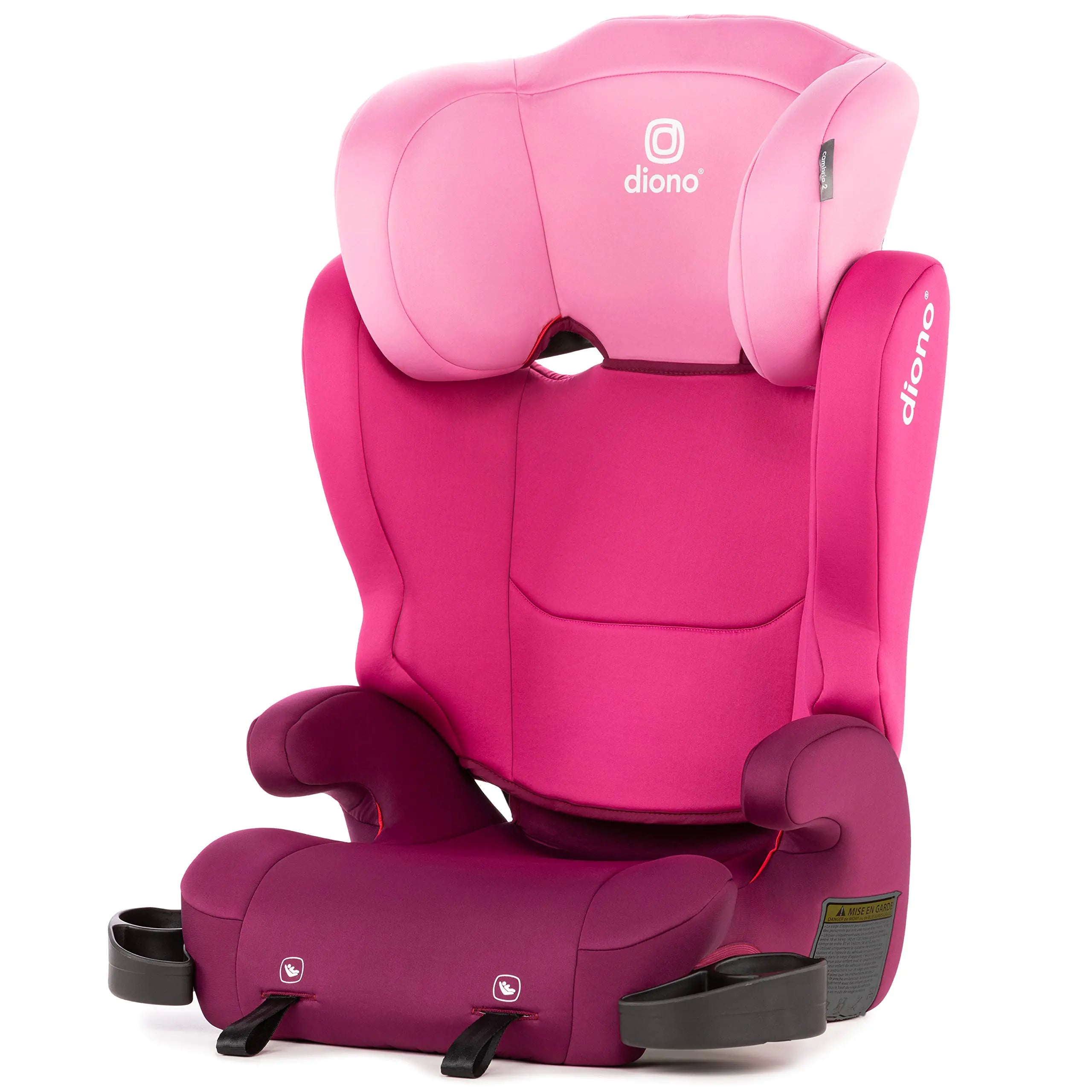 Diono Cambria 2 XL Dual Latch Connectors 2-in-1 Belt Positioning Booster Seat High-Back to Backless Booster with Space and Room to Grow 8 Years 1 Booster Seat Pink