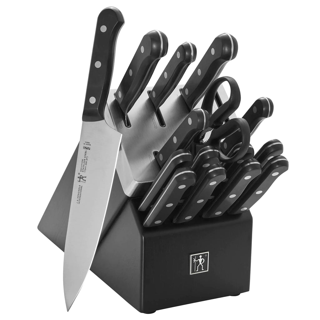 HENCKELS Solution Razor-Sharp 16-pc Self Sharpening Knife Block Set Chef Knife Bread Knife Steak Knife German Engineered Informed by 100+ Years of Mastery