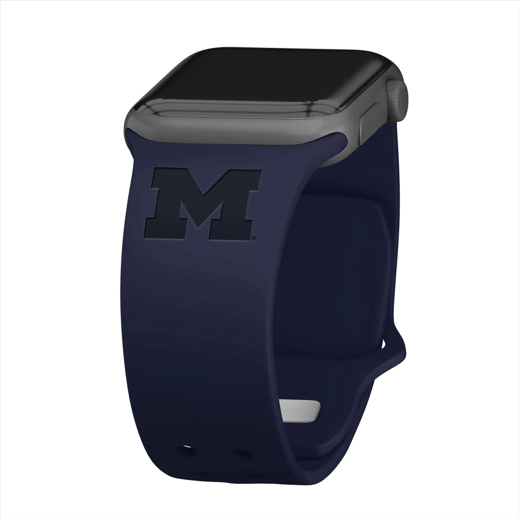 Affinity Bands Michigan Wolverines Engraved Silicone Sport Band Compatible with Apple Watch (38/40/41mm Navy)