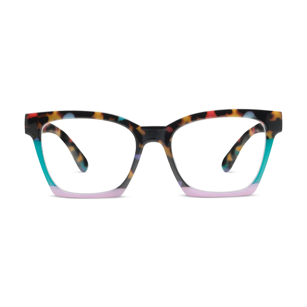 Peepers by PeeperSpecs Womens Birdie Square Reading Glasses Peepfetti Tortoise 2.75