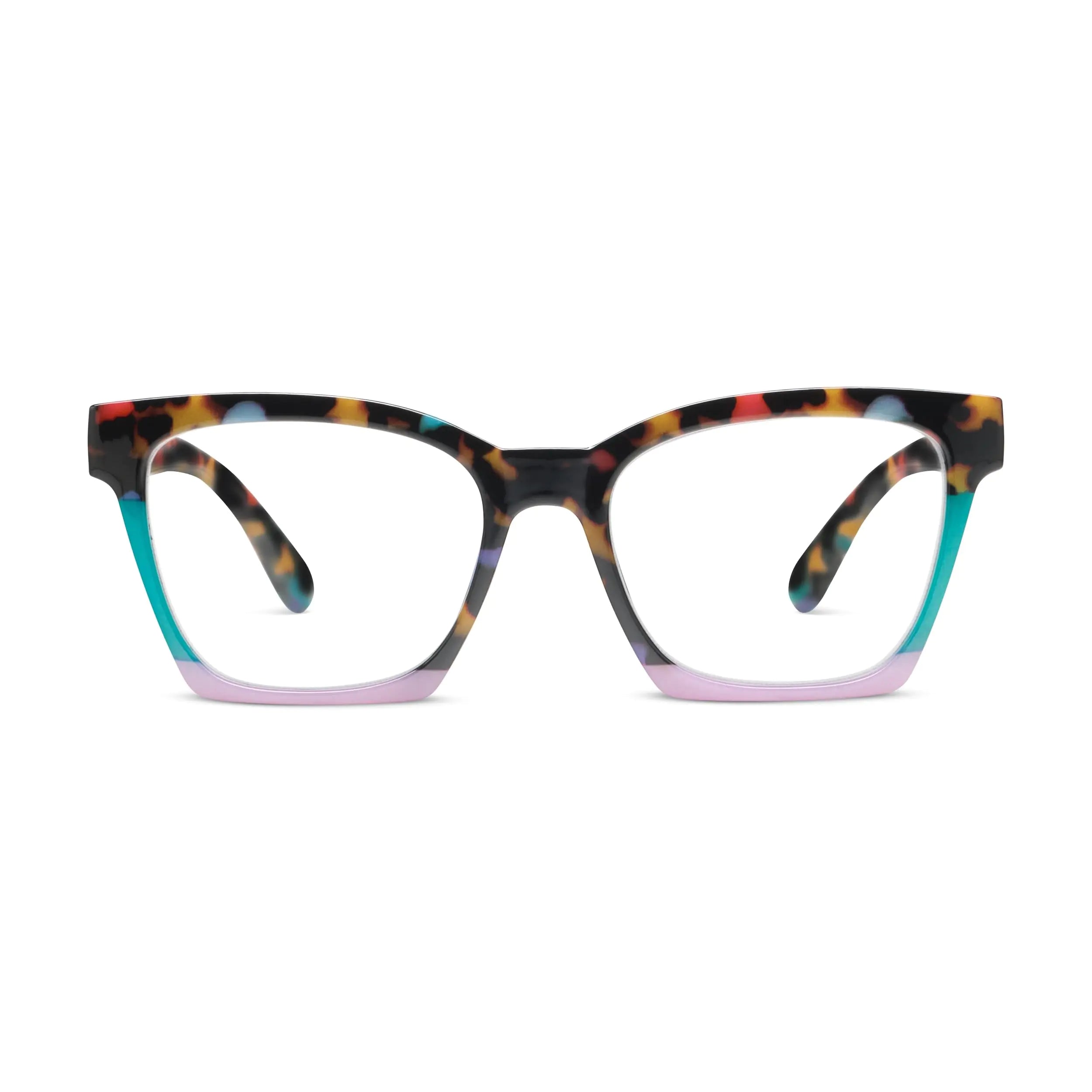Peepers by PeeperSpecs Womens Birdie Square Reading Glasses Peepfetti Tortoise 2.75