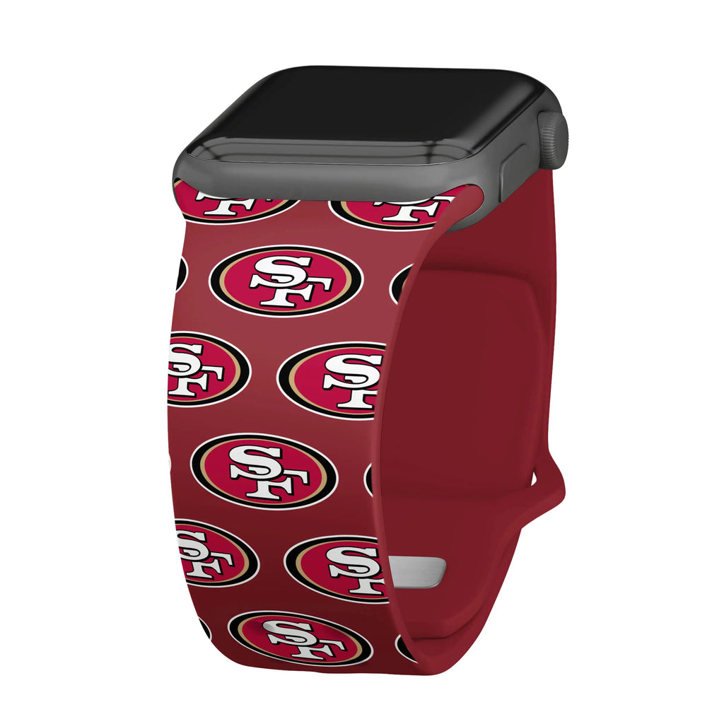 Game Time San Francisco 49Ers HD Watch Band Compatible with Apple Watch (42/44/45mm Short Repeating)