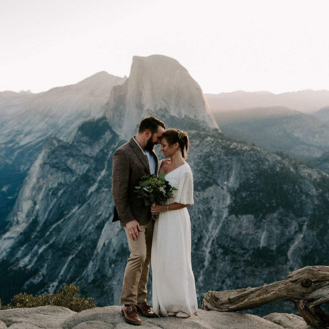 Butterfly Sleeves  Bohemian Ivory Wedding Dress #1232