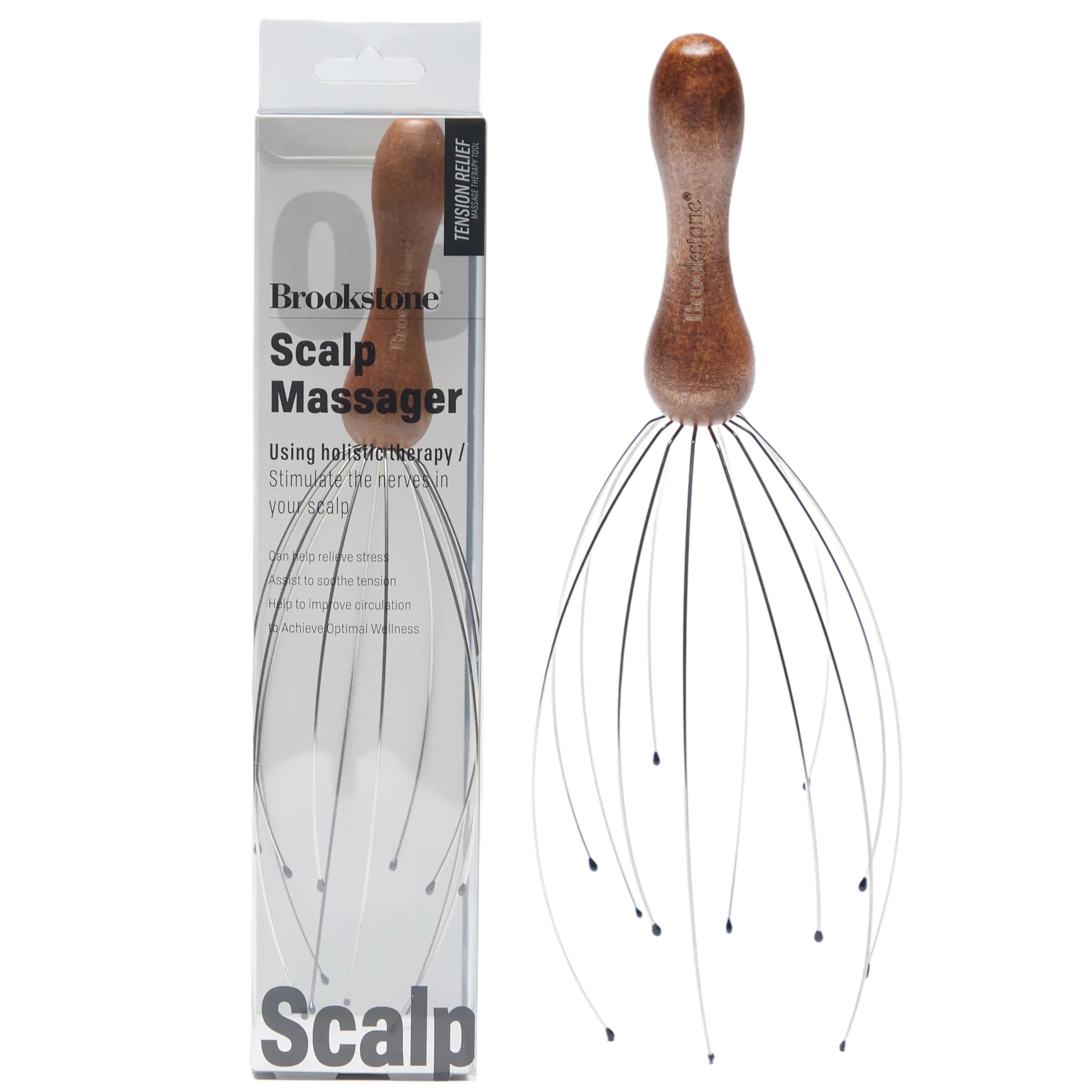 Brookstone Scalp Massager Head Scratcher Massager Whisk Relieve Tension and Stress in Your Head and Scalp