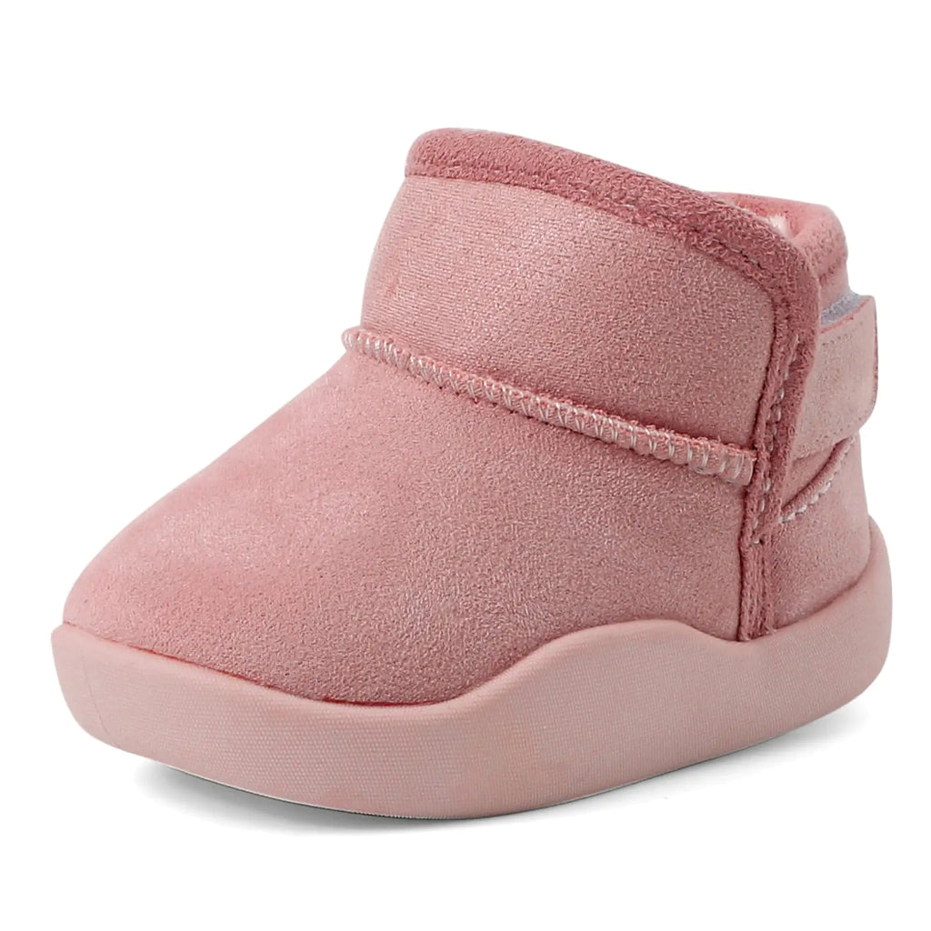 Kids Snow Boots Girls Boys Winter Warm Shoes Fur Lined Lightweight Fashion Ankle Boots for Toddler/Little Kid (Pink6.5 Toddler)