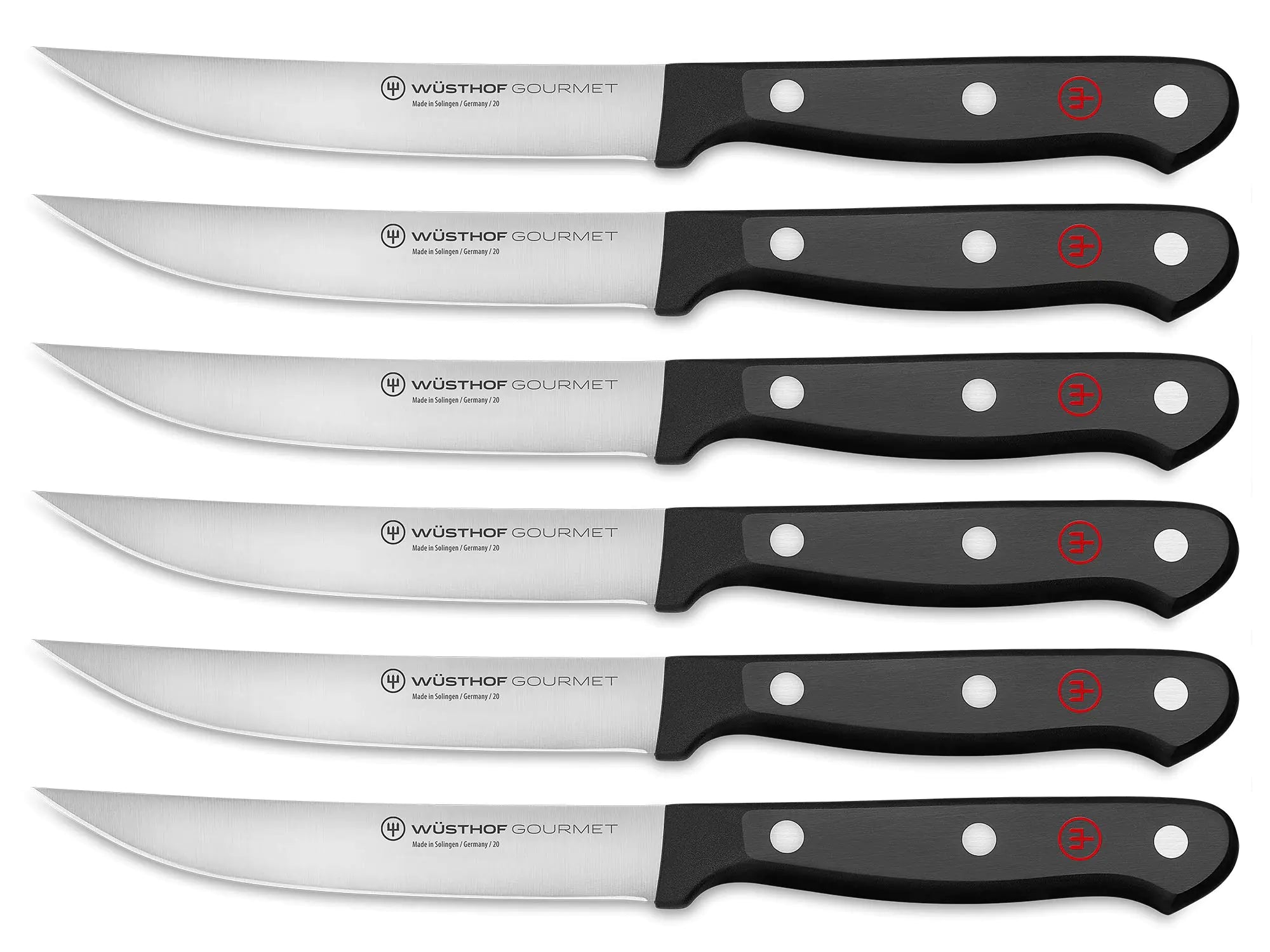 WÜSTHOF Gourmet 6-Piece Steak Knife Set Black