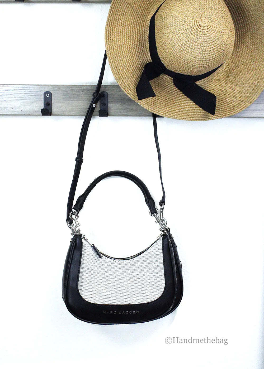 Marc Jacobs Terry Canvas Leather Hobo Shoulder Bag