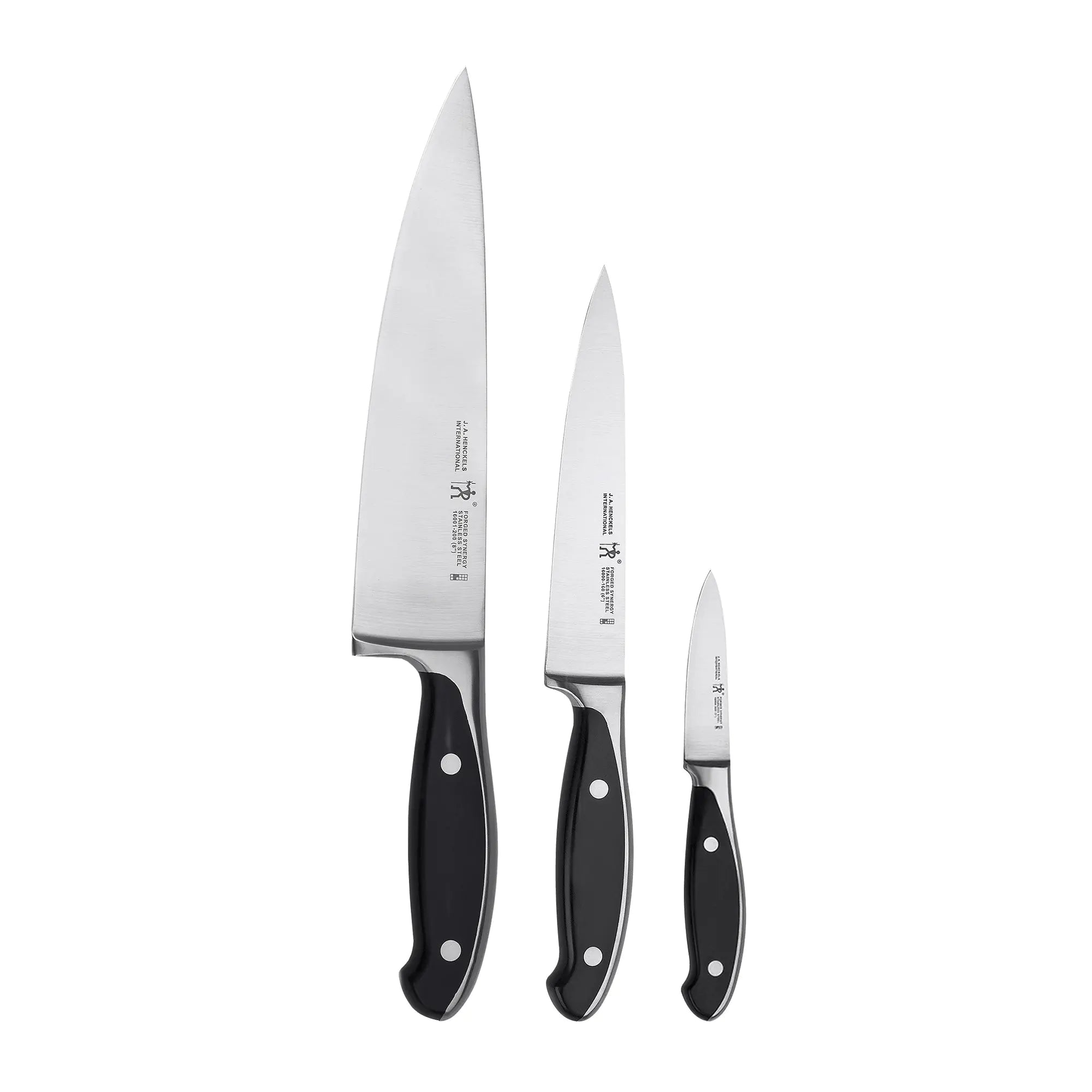 HENCKELS Forged Synergy Razor-Sharp 3-pc Kitchen Knife Set Chef Knife Paring Knife Utility Knife German Engineered Informed by 100+ Years of Mastery