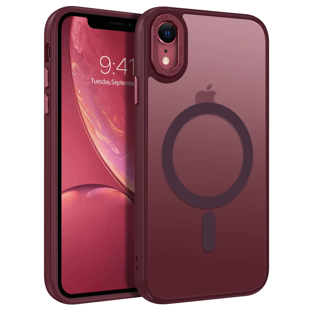 BENTOBEN for iPhone XR Phone Case iPhone XR Case [Compatible with Magsafe] Magnetic Translucent Matte Slim Thin Shockproof iPhone XR 6.1" Wine Red