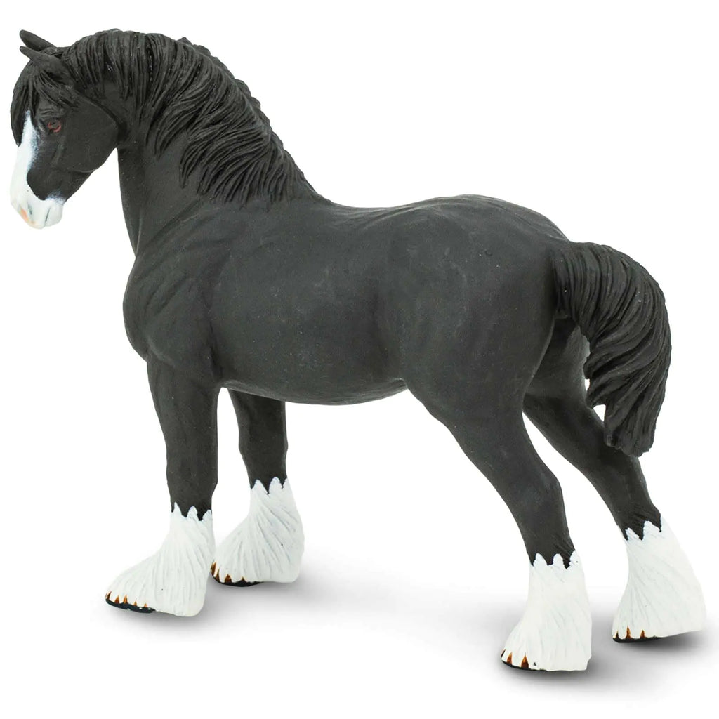 Safari Ltd. Shire Stallion Figurine - Lifelike 5" Horse Figure - Educational Toy for Boys Girls and Kids Ages 3+