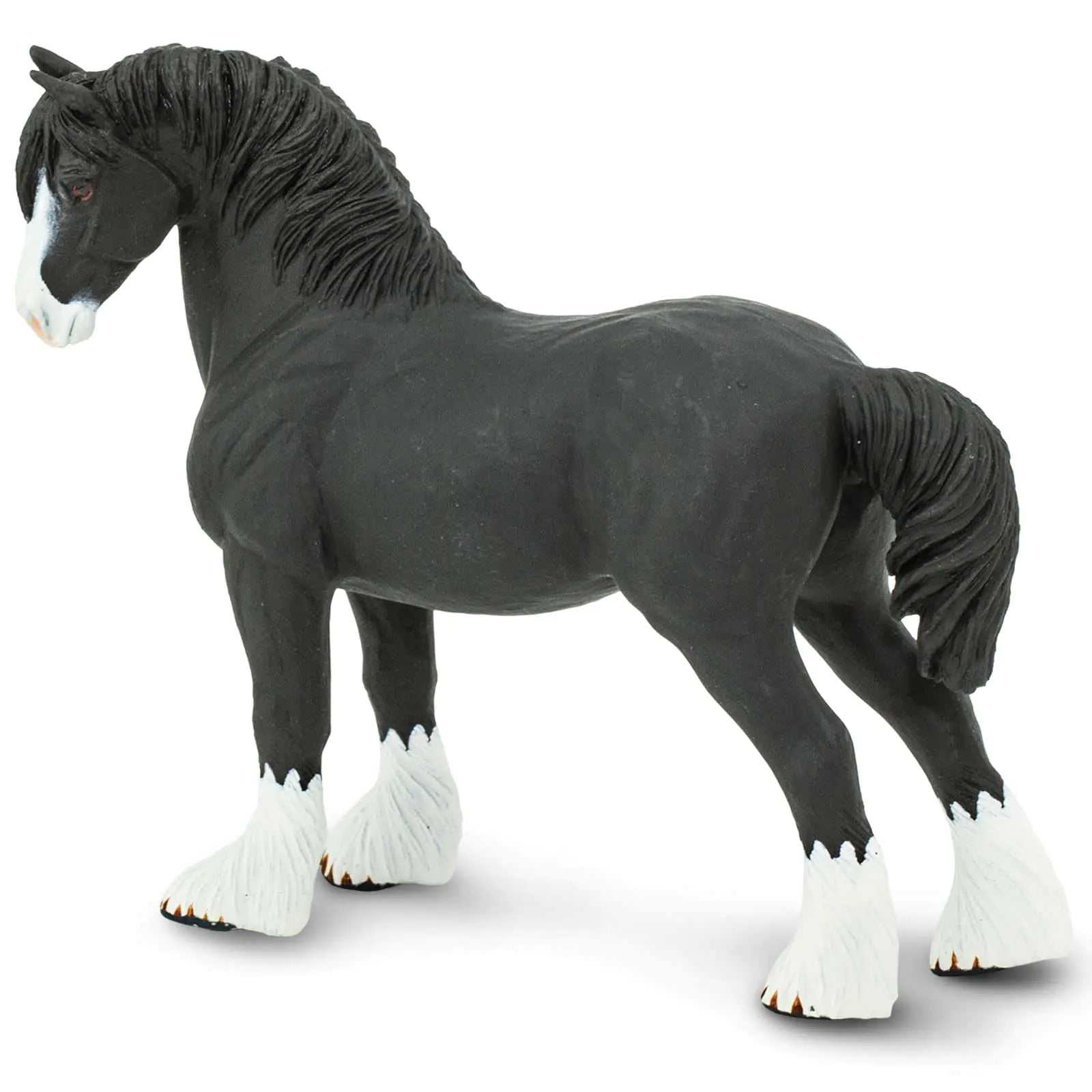Safari Ltd. Shire Stallion Figurine - Lifelike 5" Horse Figure - Educational Toy for Boys Girls and Kids Ages 3+
