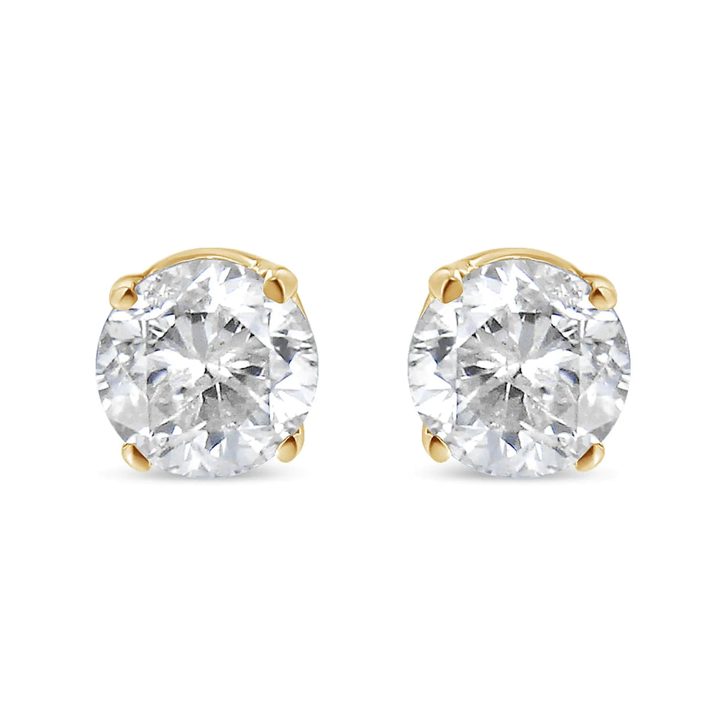14K Yellow Gold 1/2 Cttw Round-Cut Diamond Solitaire Stud Earrings (O-P Color, SI2-I1 Clarity)
