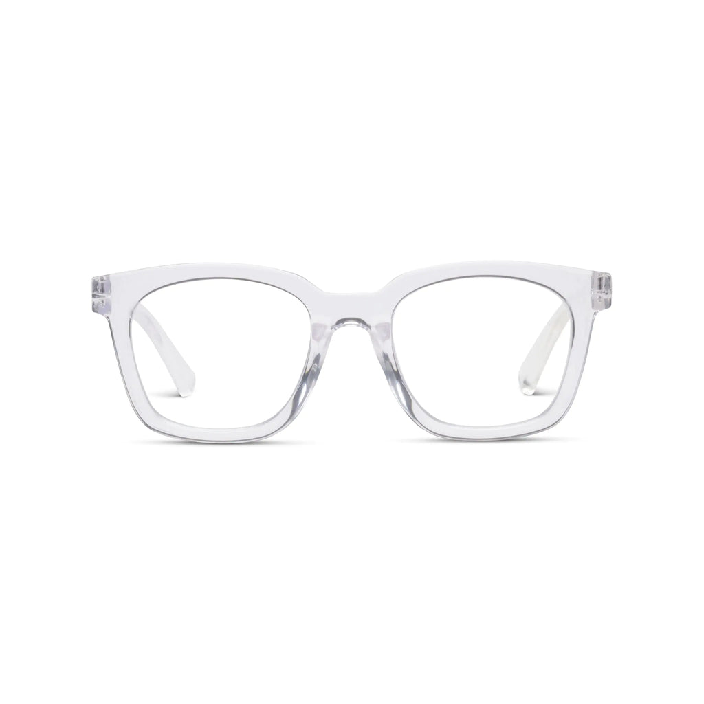 Peepers by PeeperSpecs Womens to The Max Soft Square Oversized Progressive Blue Light Blocking Glasses Clear +2.50 + 2.5
