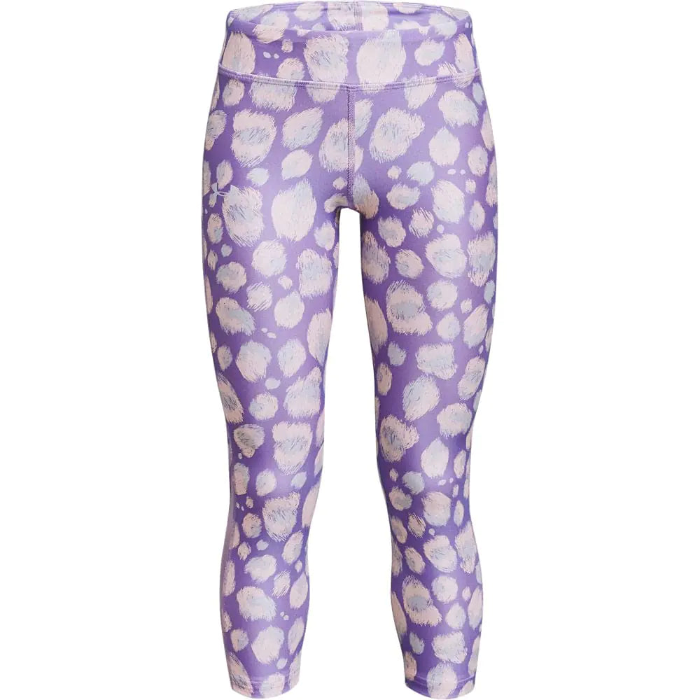 Under Armour Girls HeatGear Armour Printed Ankle Crop  Planet Purple (577)/Halo Gray  X-Large