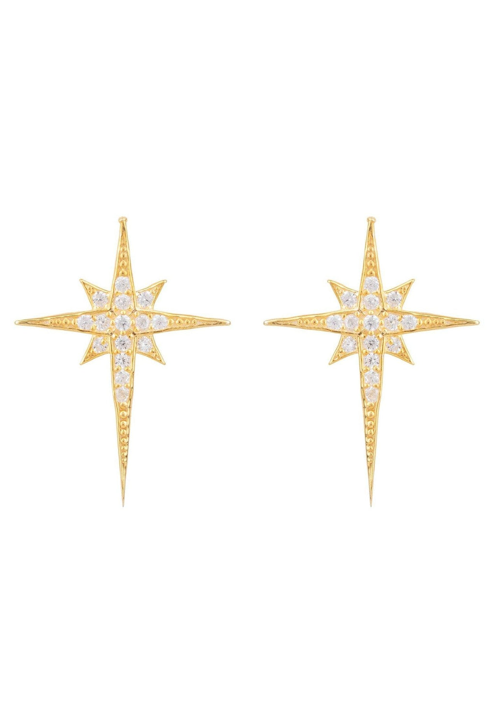 North Star Small Stud Earrings Gold
