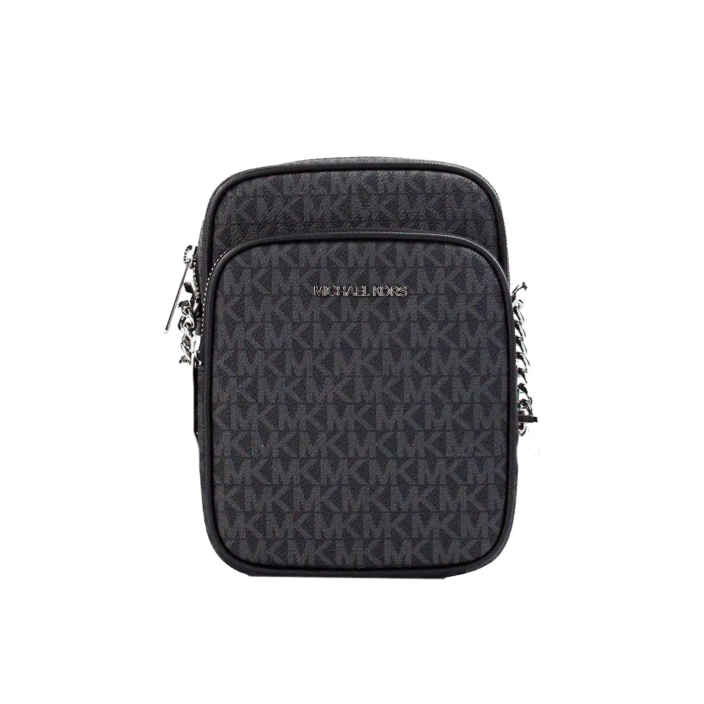 Michael Kors Flight Black PVC North South Chain Crossbody