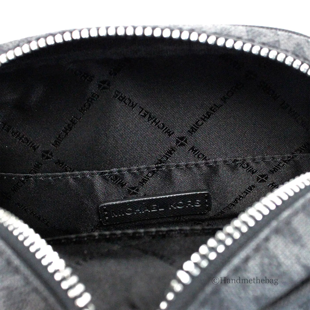 Michael Kors Flight Black PVC North South Chain Crossbody