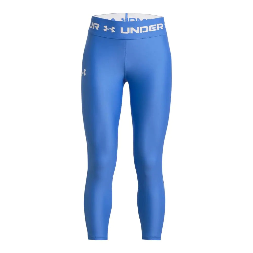 Under Armour Girls HeatGear Armour Ankle Crop Legging (464) Water / / White X-Large