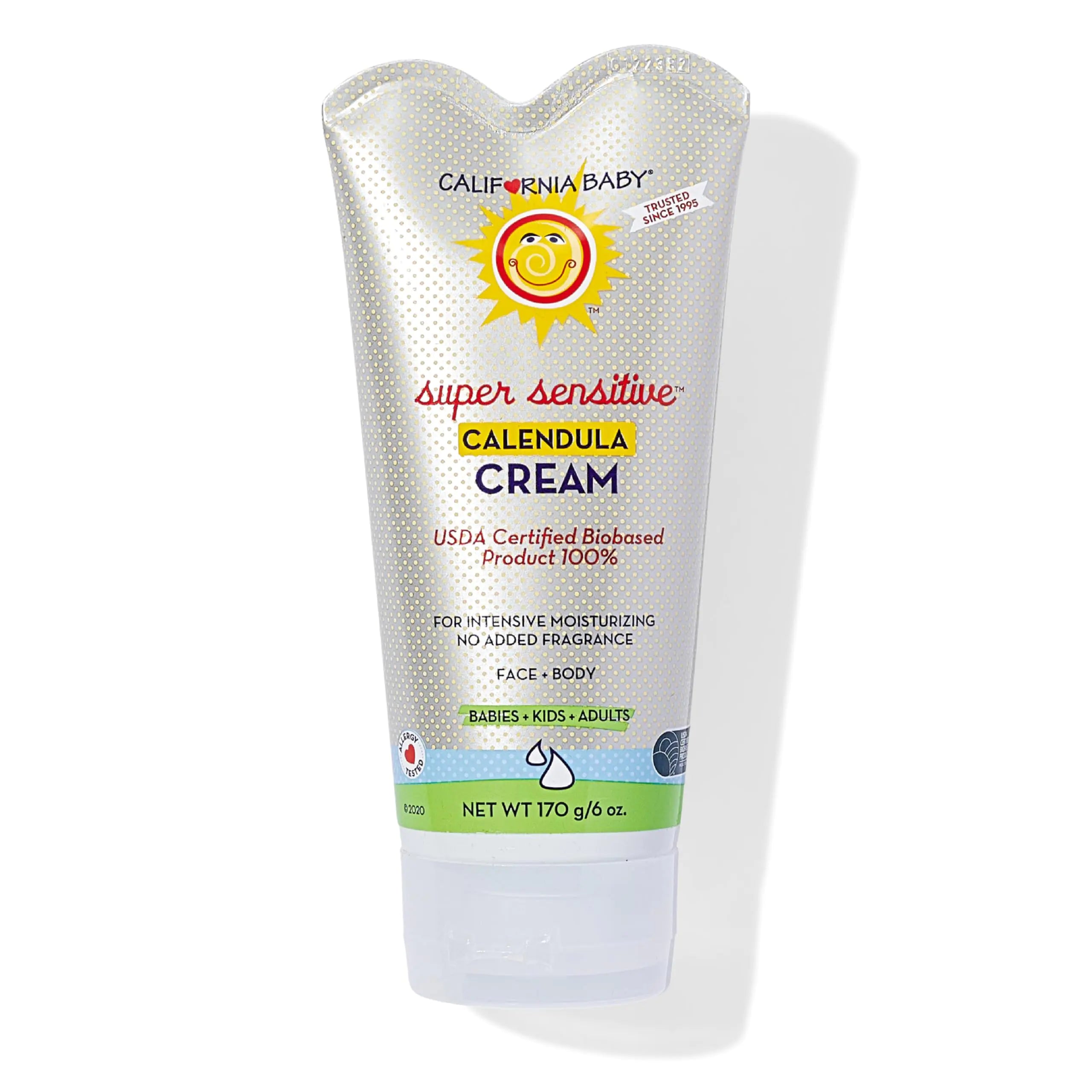 California Baby Calendula Cream | Soothing Baby Cream | Allergy Friendly | Plant-based | Soothes and Moisturizes Irritated Dry Skin On Face and Body | 6 oz