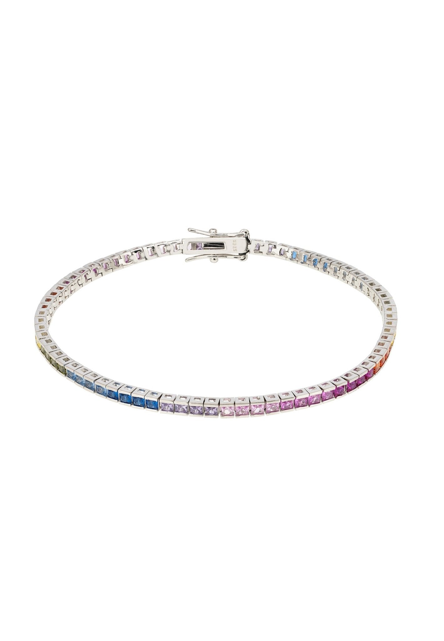 Over the Rainbow Tennis Bracelet Silver