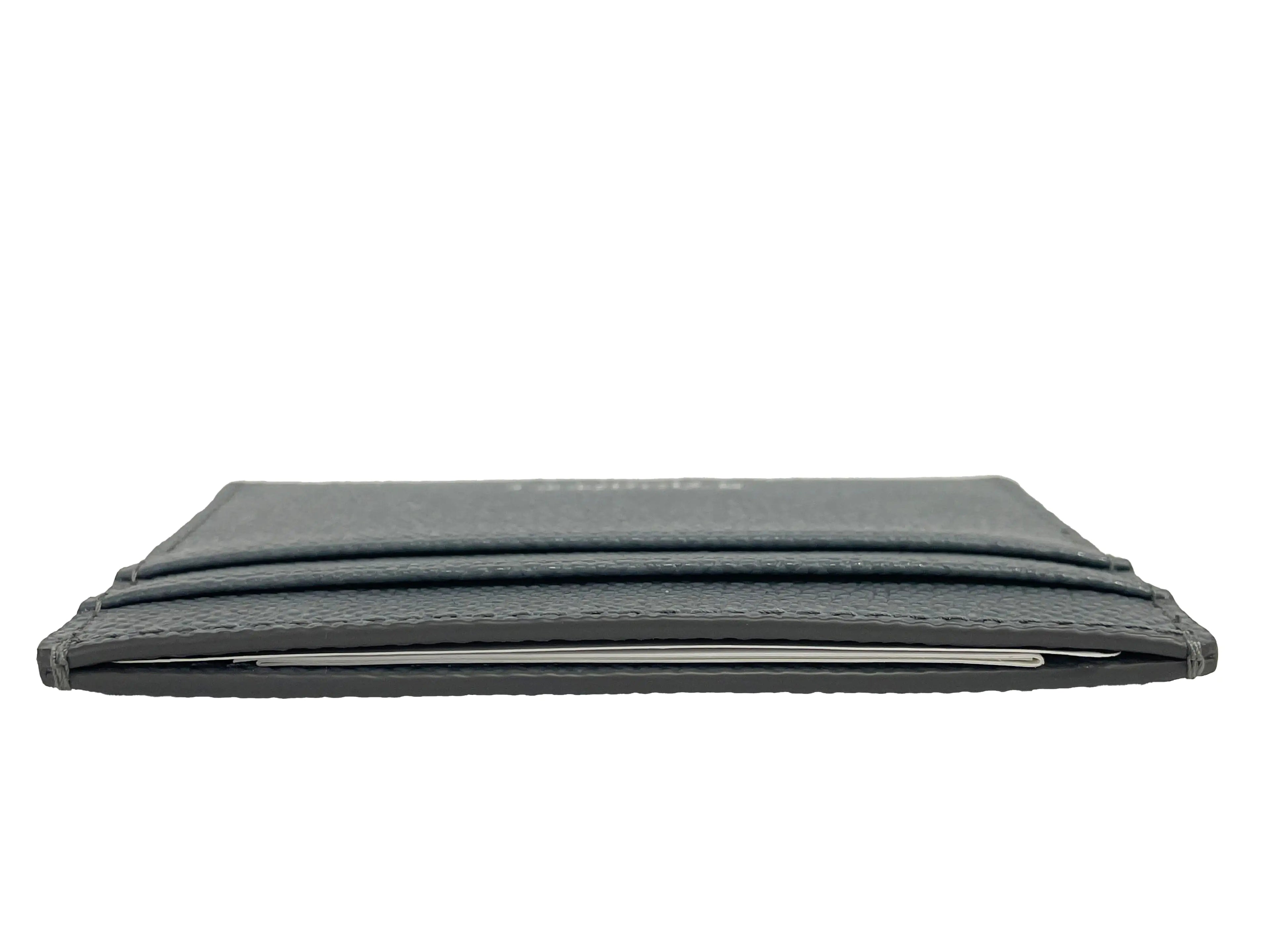 Burberry Sandon Grey Grained Leather Card Case Wallet