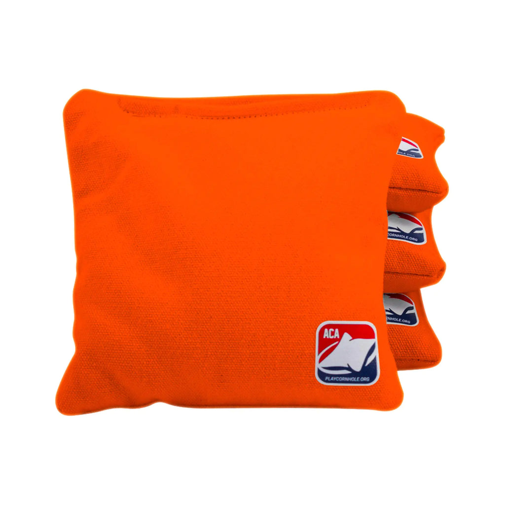 ACA Daily 66x Regulation Cornhole Bags Weather Resistant Resin Filled 6x6 Set of 4 Orange