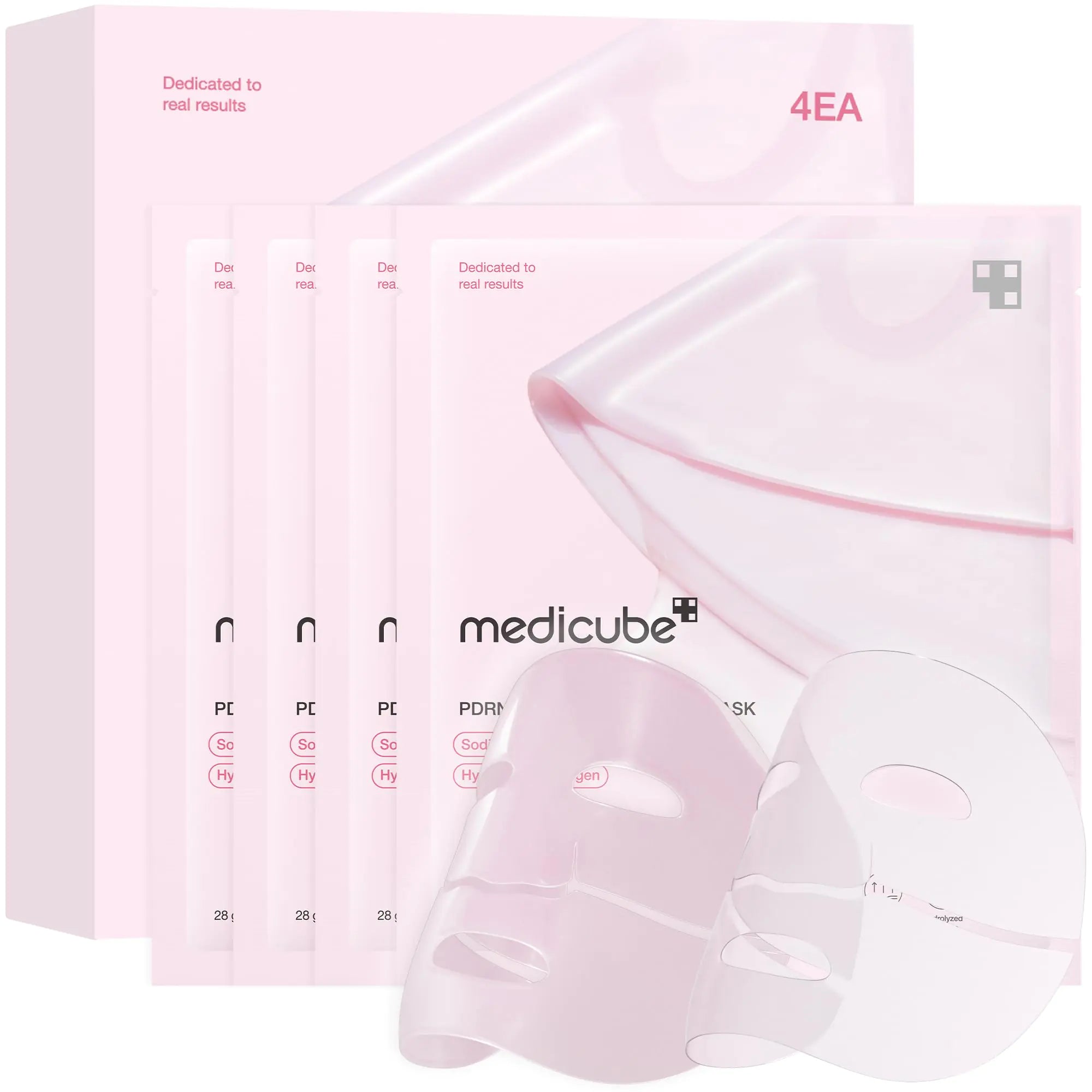 Medicube Salmon DNA PDRN pink collagen jelly gel mask | overnight face mask for glass glow skin- elasticity hydrating firming and moisturizing | korean skincare 28g 4ea