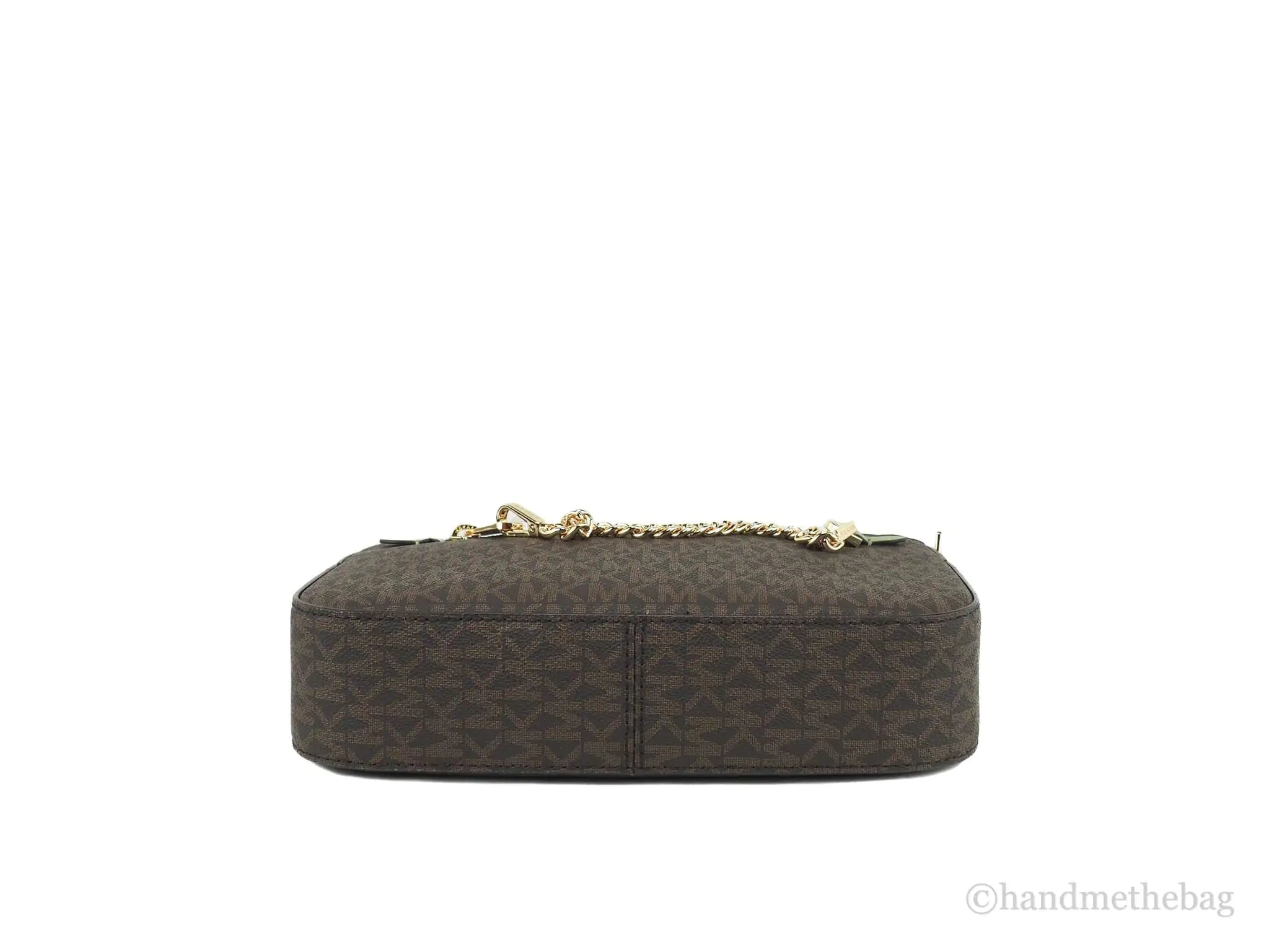 Michael Kors Jet Set EW Brown Sage Zip Chain Crossbody