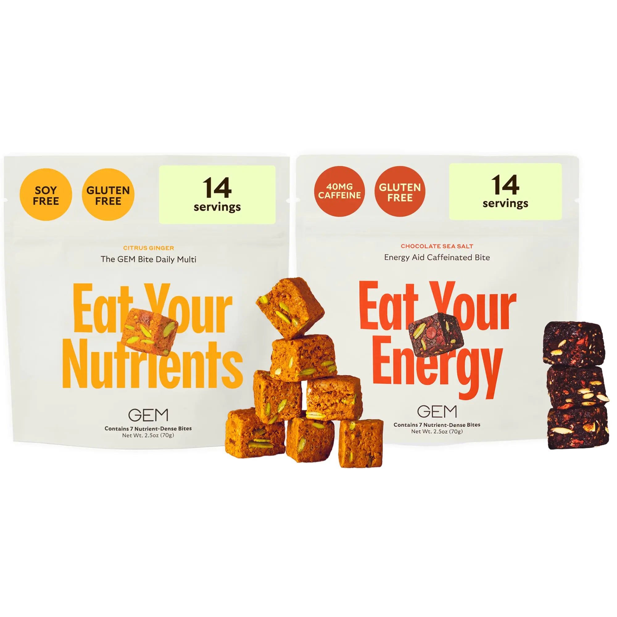 GEM Daily Superfood and Energy Support for Women & Men Natural Whole Foods with Essential 20+ Whole-Food Vitamins Minerals superfoods prebiotics Clean Energy Variety Pack 28 Servings