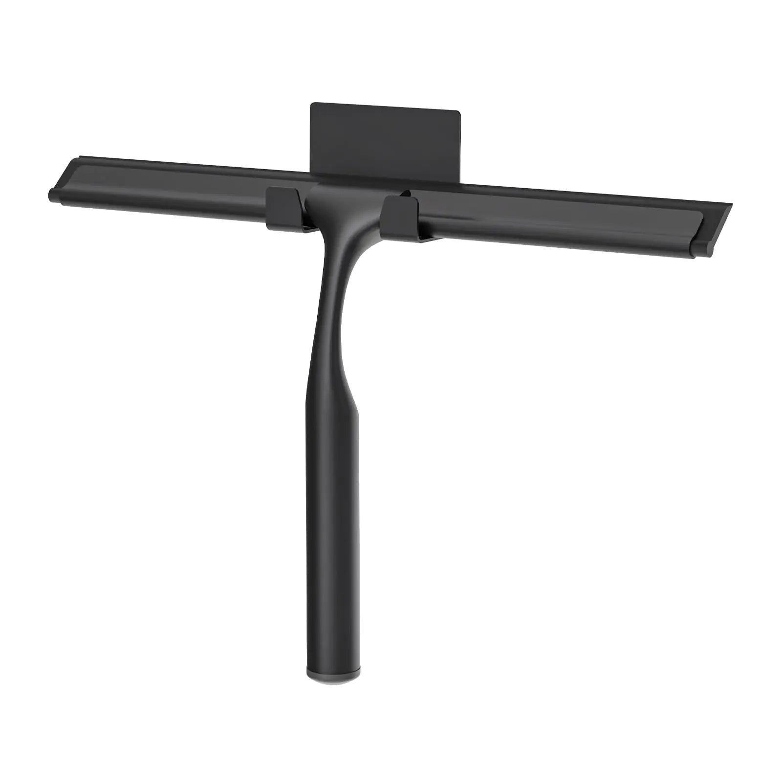 Stainless Steel Shower Squeegee for Glass Doors Multi-Purpose Squeegee for Shower Glass Bathroom Car Windows and Glass Shower Door Squeegee Window Squeegee with Adhesive Hook-10” Black