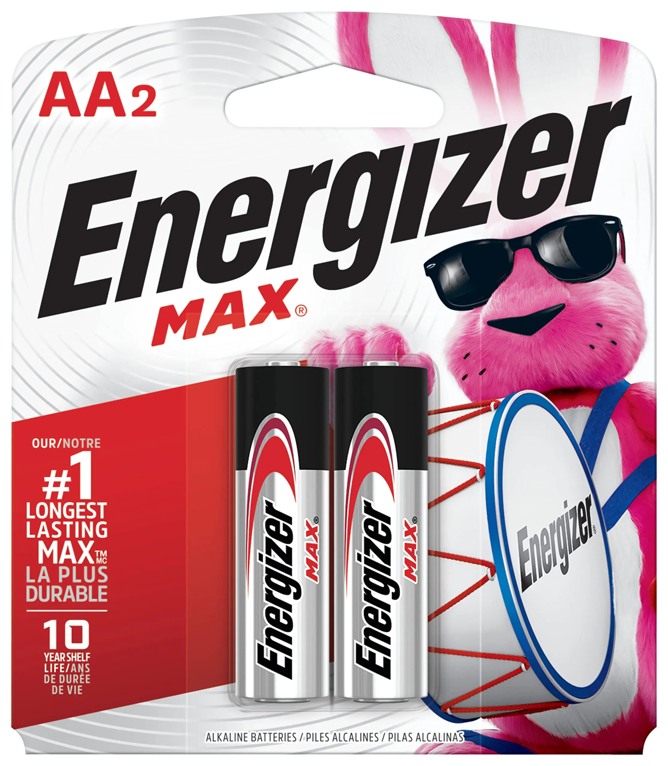 Energizer MAX Alkaline Batteries 2 Batteries/Pack 2 Batteries/AA Battery Multi 2 Count