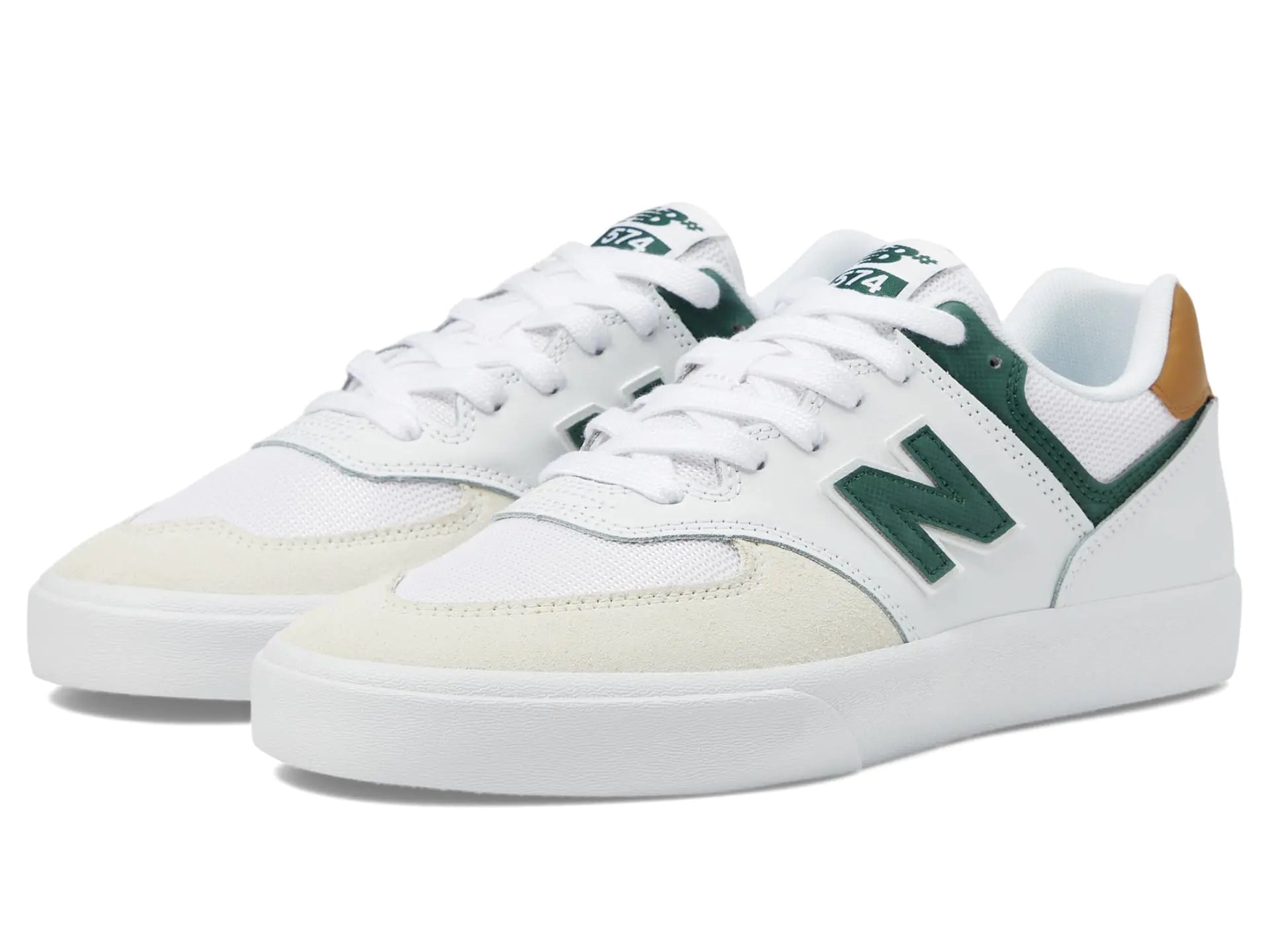 New Balance 574 Vulc White/Forest US Mens 5.5 Womens 7 D (M)