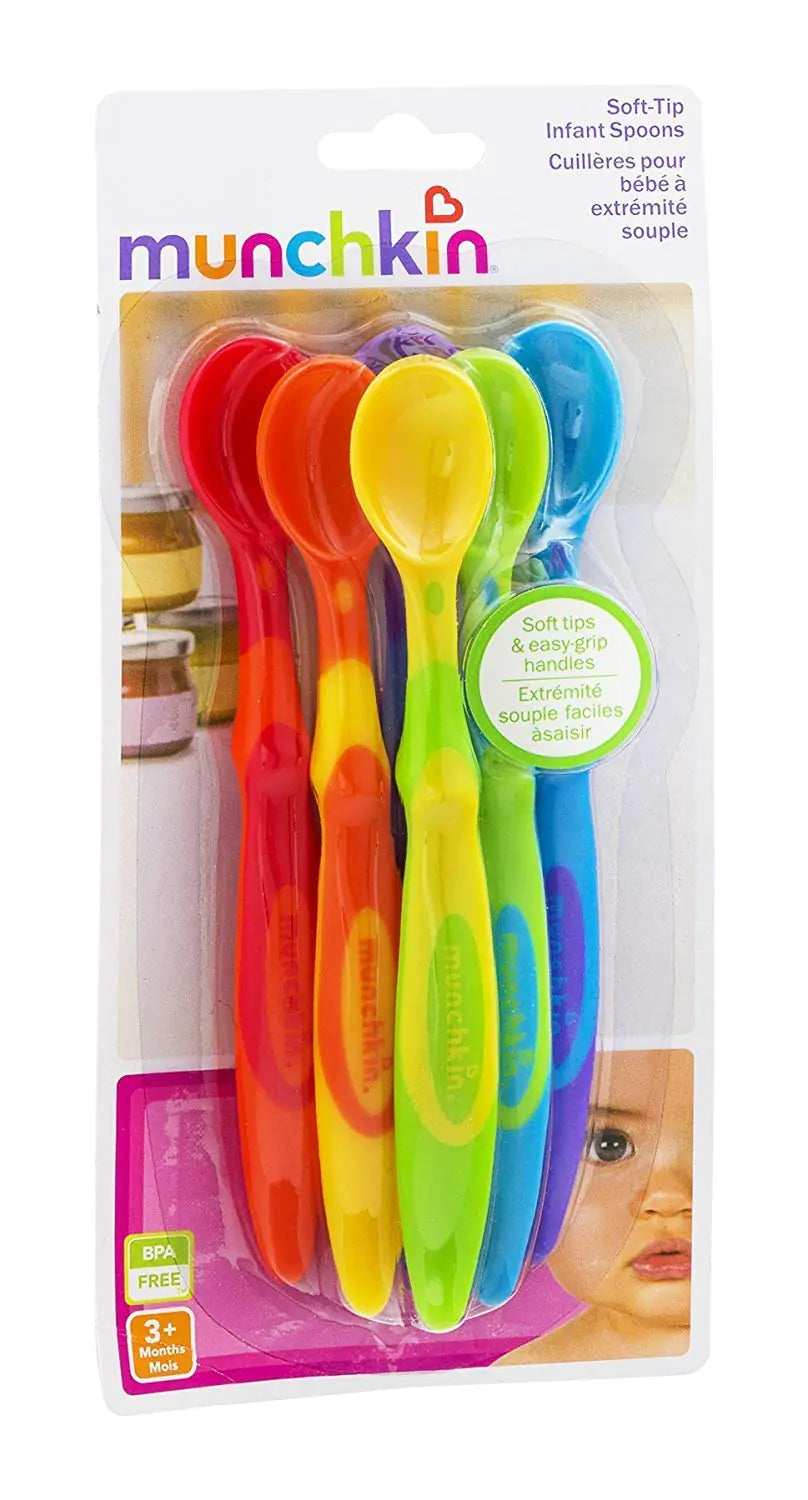 Munchkin 10062 Soft-Tip Infant Spoons 6 Count Assorted