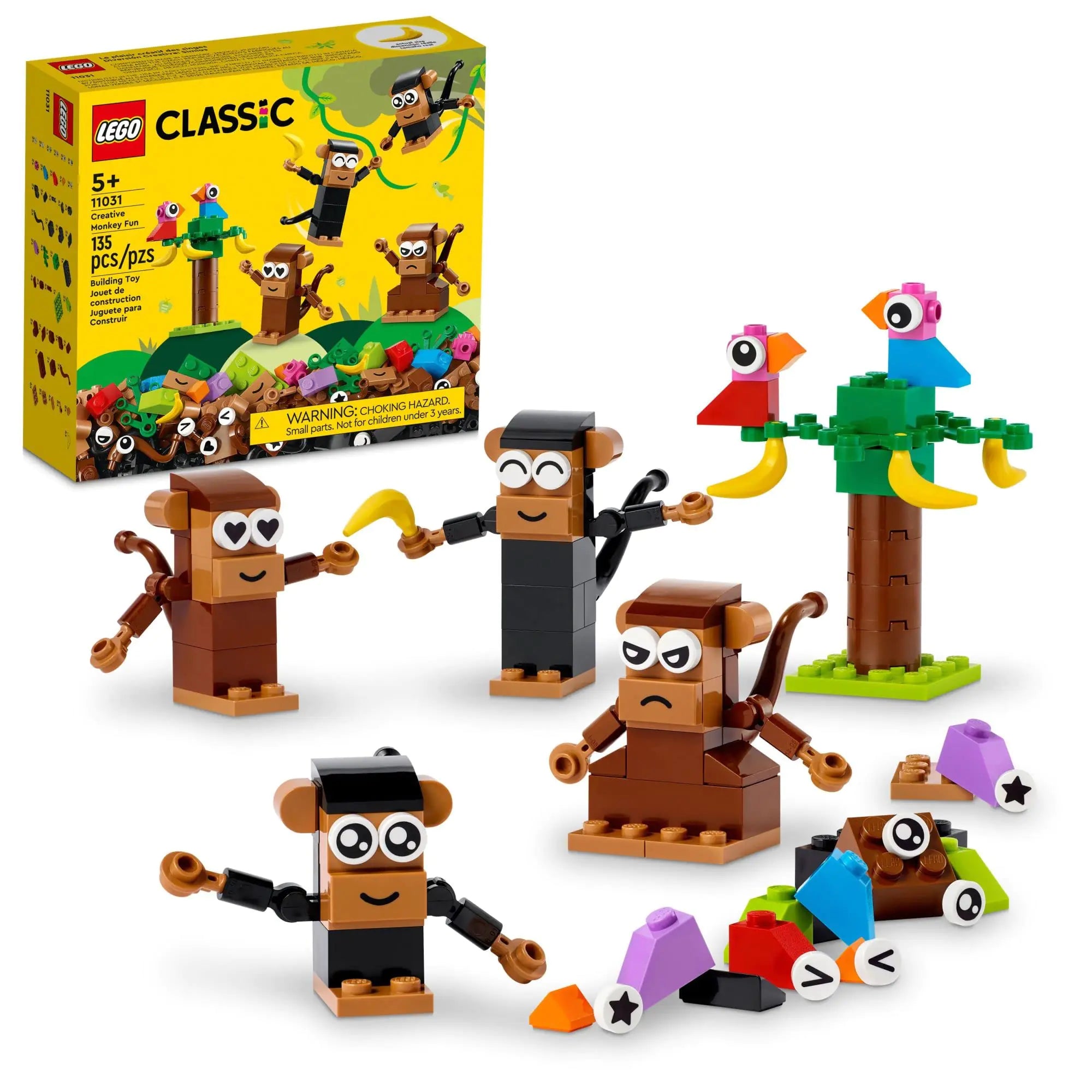 LEGO Classic Creative Monkey Fun 11031 Building Toy Set for Kids Boys and Girls Ages 5+ (135 Pieces)