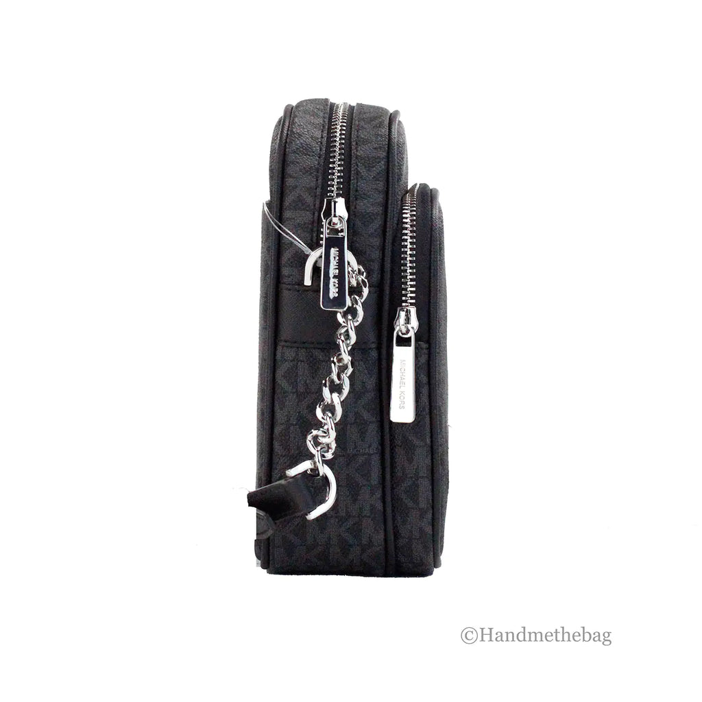 Michael Kors Flight Black PVC North South Chain Crossbody