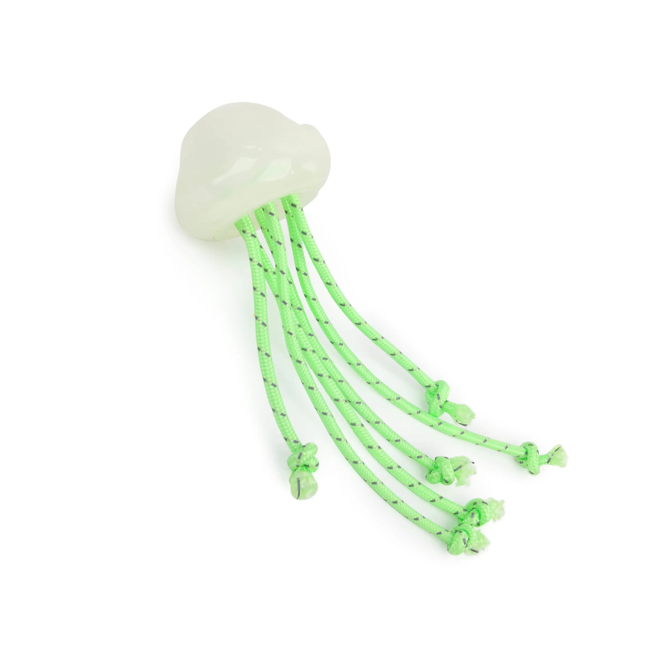 DIWANDONG Glowing Jellyfish - Glowing Dog Rope Toy - Fluorescent Green ColorGlow in Dark - Outdoor and Indoor Day and Night - Medium 5.9" for Small and Medium Size Dog