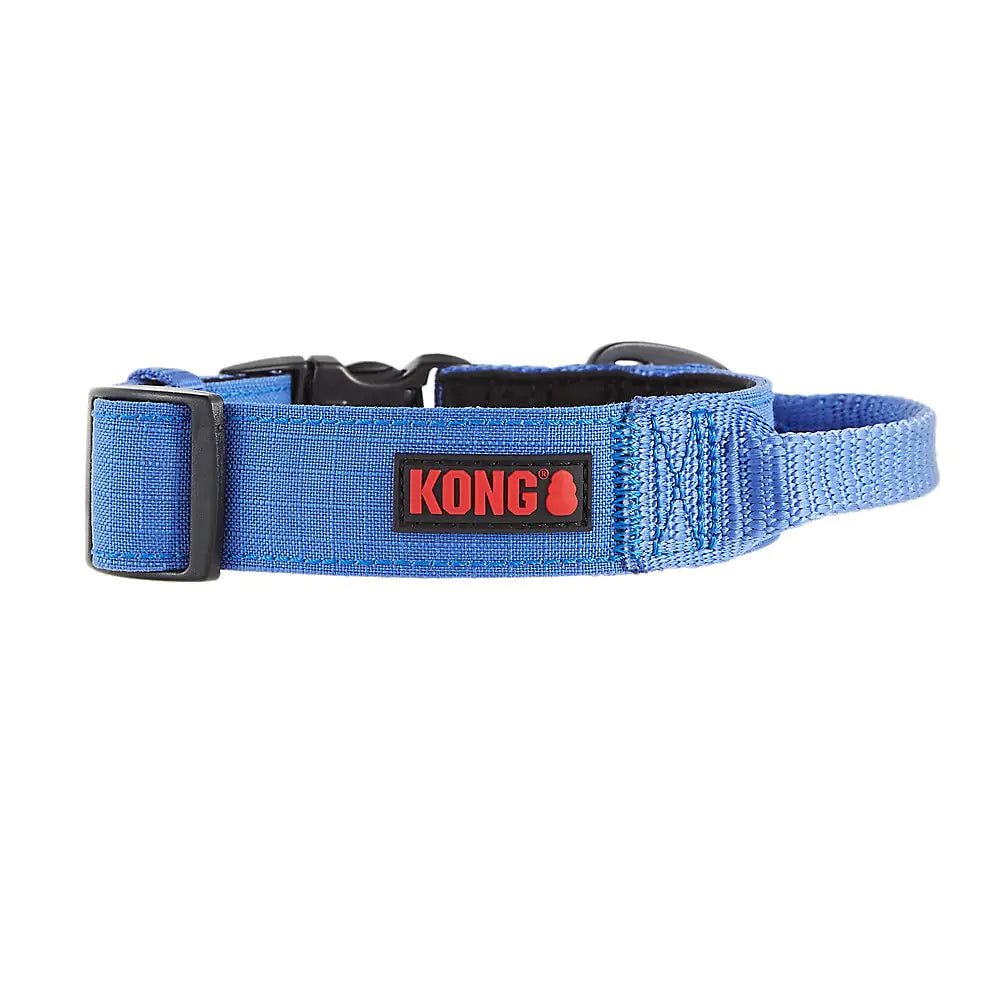 KONG Ultra Durable Padded Comfort Handle Dog Collar (XL Blue)