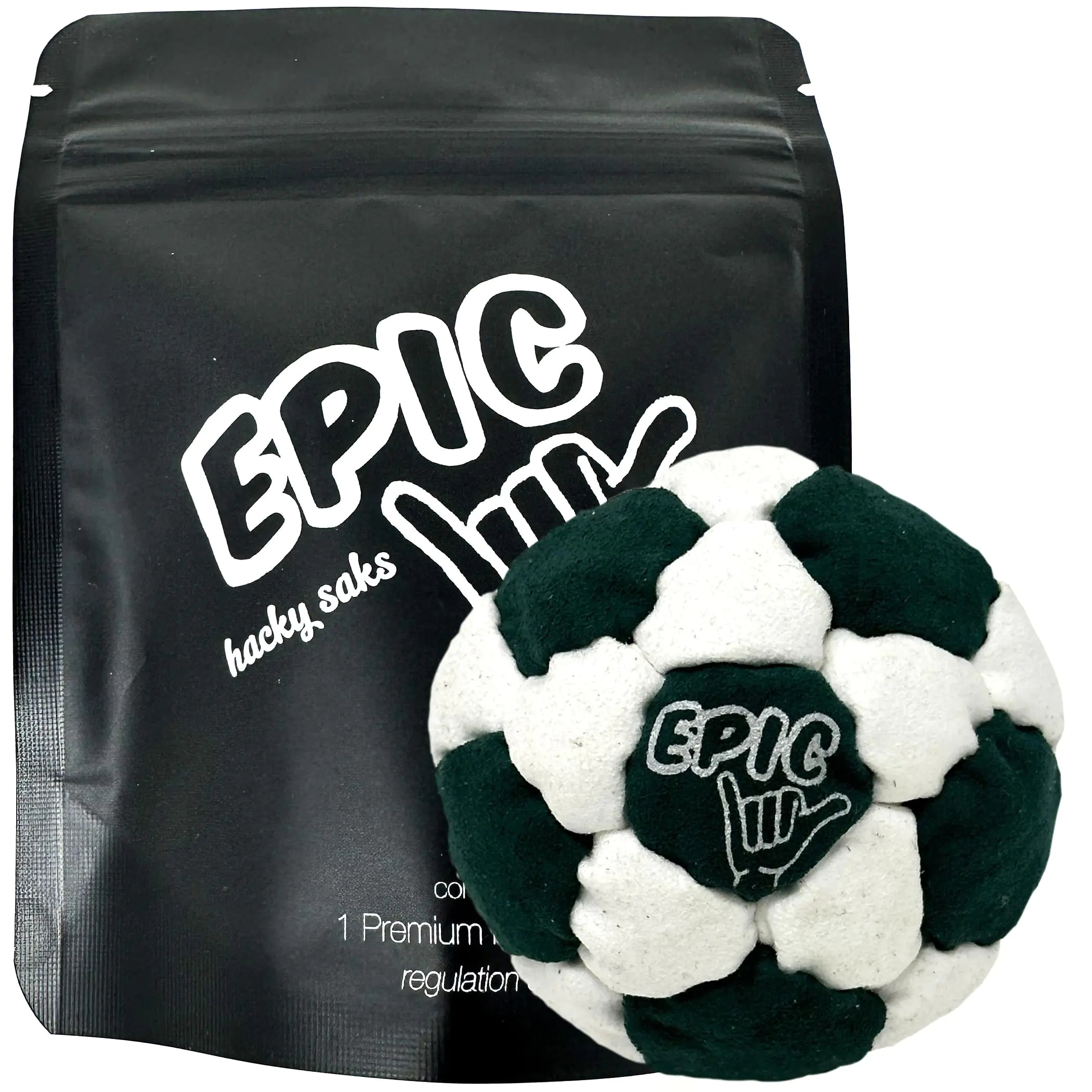 Epic Hacky Saks Classic Footbag Hacky Sack Balls for Adults and Kids Green Soccer