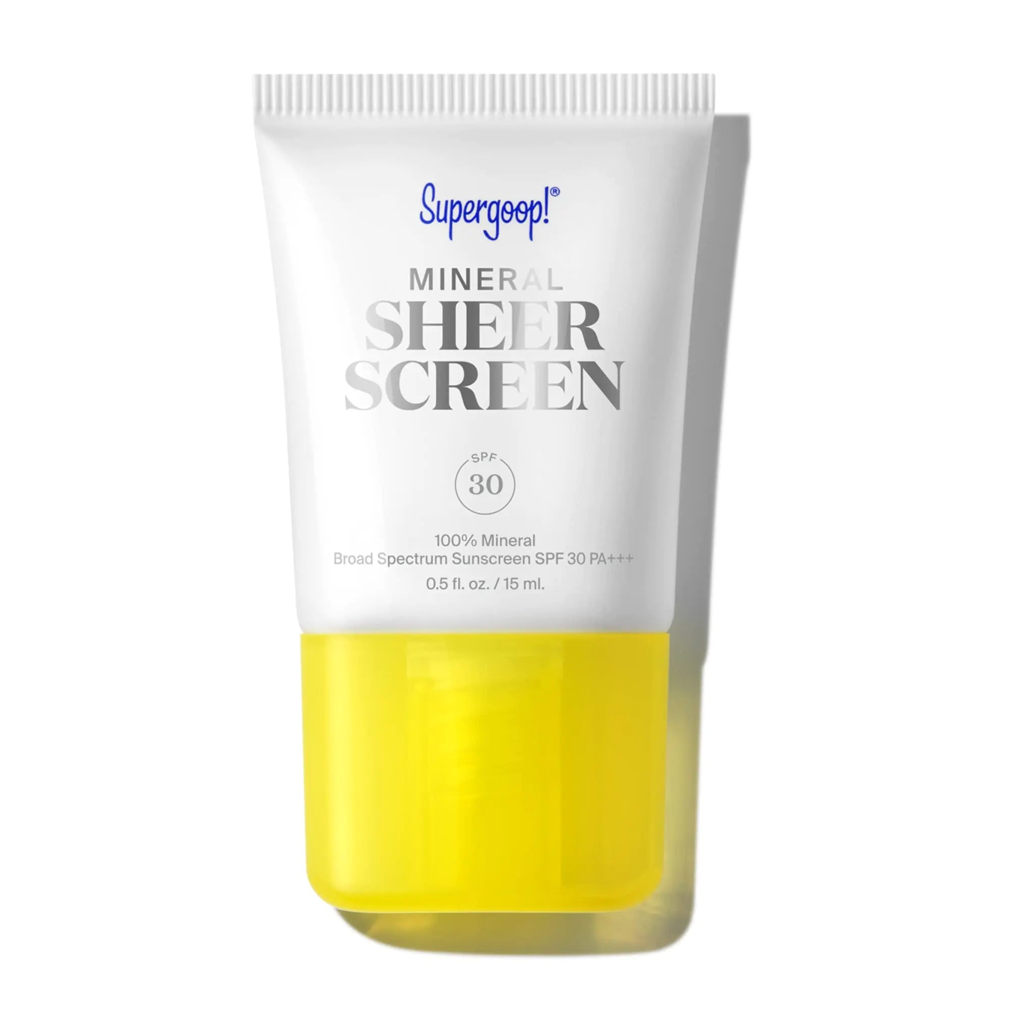 Supergoop! Mineral Sheerscreen SPF 30 PA+++ 0.5 fl oz - 100% Mineral Broad Spectrum Face Sunscreen + Primer + Helps Filter Blue Light - Satin Finish - For All Skin Types