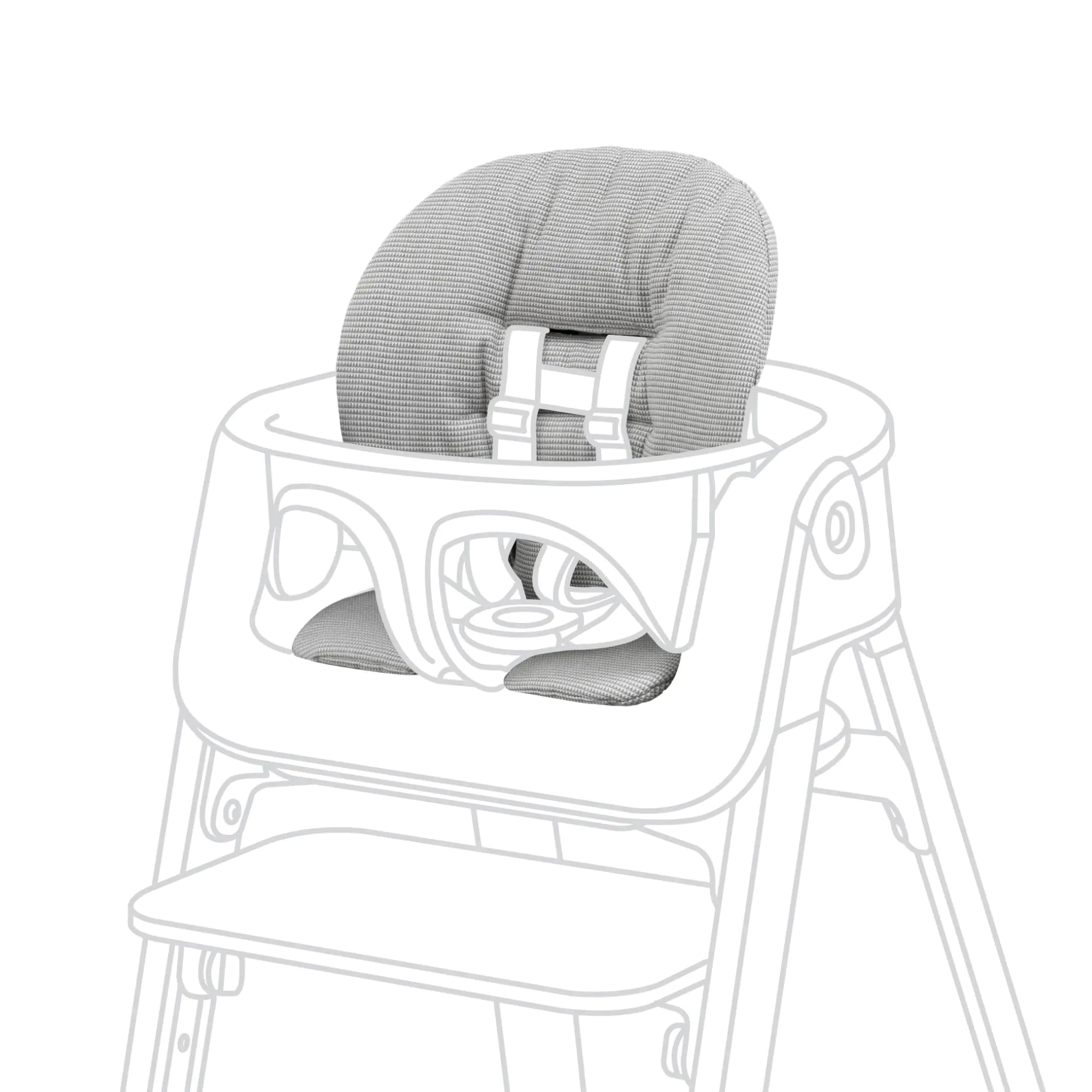 Stokke Steps Baby Set Cushion Nordic Grey - Comfortable Accessory for Stokke Steps High Chair - Soft Easy-to-Clean Water-Repellent Material - Machine Washable Cotton